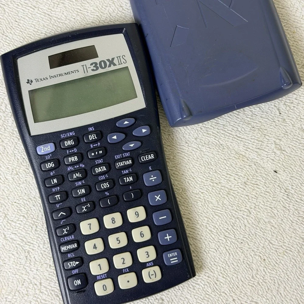 Texas Instruments TI-30X IIS Scientific Calculator Solar Battery Handheld Blue